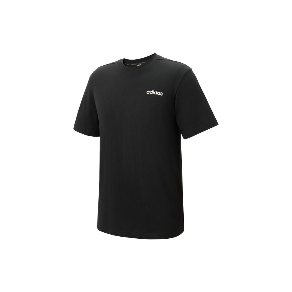 Adidas Back Letter Print Design Casual Round Neck Short Sleeve T-Shirt Men Tops Black JL5906