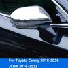 Rearview Side Mirror Cover Trim For Toyota Camry 2018-2025 2026 CHR 2016- Carbon Fiber Protector Accessories Car Styling