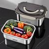 Stainless Steel Lunch Box with Handle Sealed Bento Boxes Refrigerator Food Storage Container Portable Camping Picnic Salad Bowl