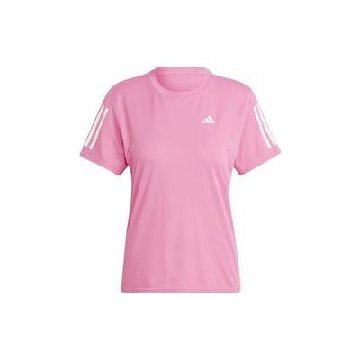 Slim Striped Letter Logo Print Round Neck Short Sleeve T-Shirt Women Tops Pink IL4128