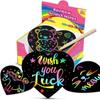 100Pcs Dazzling Scratch Painting Parent Child Interactive Toys Note Cards Handmade Painting