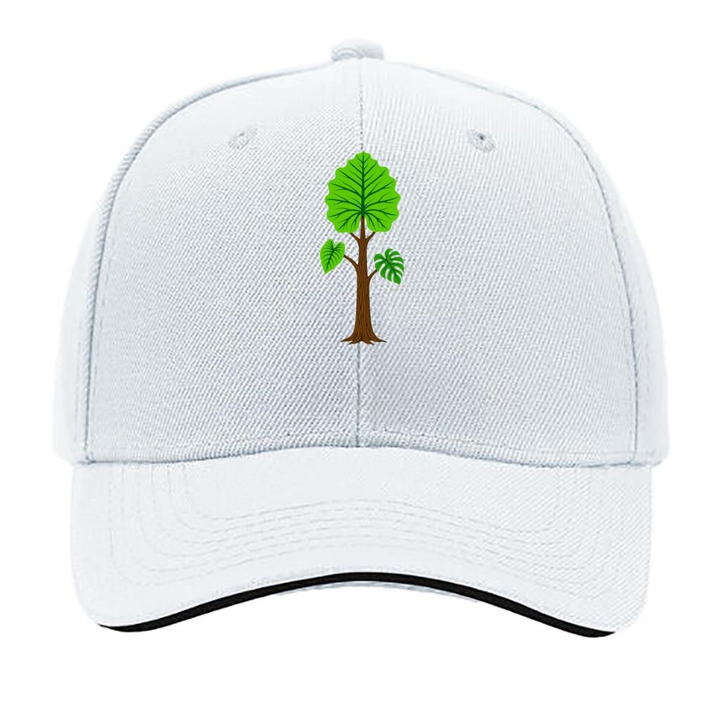 Green Leafy Tree Nature Illustration Hip Hop hat Fashion Outdoor Sports Sandwich Baseball Cap