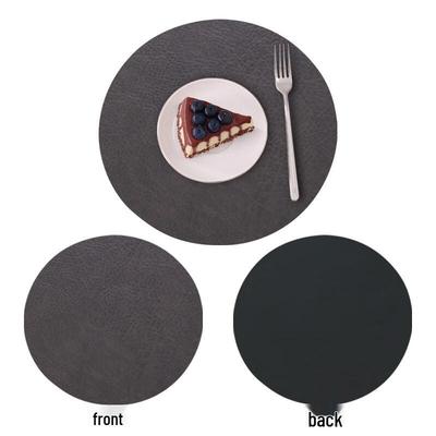 Drui'en Minimalistische Leder Runde Doppelseitige Platzmatte (3 Pack)