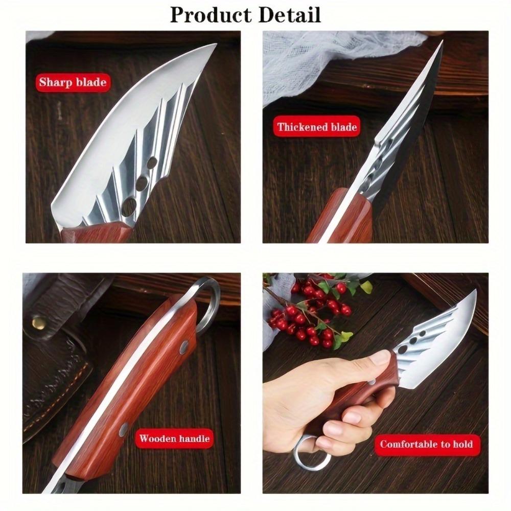 1pc Utility Knives Premium Kitchen Boning Knife Sharp Fixed Blade With Protective Sheath Ideal For Family Meal Prep Camping, And Outdoor Adventures