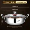 German 316 Stainless Steel Extra Thick Large Capacity Hot Pot & Steamer - Induction & Open Fire Compatible