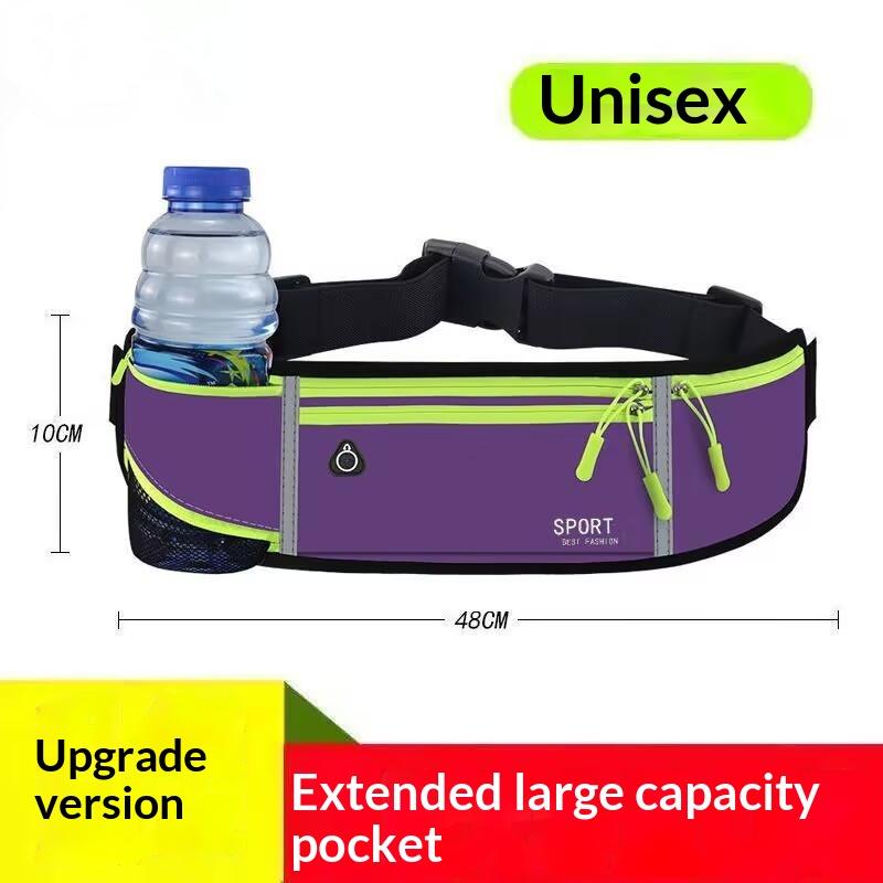 Slim Reflective Waterproof Sports Waist Bag With Headphone Hole Lightweight Portable Design Ideal For Running & Outdoor Sports