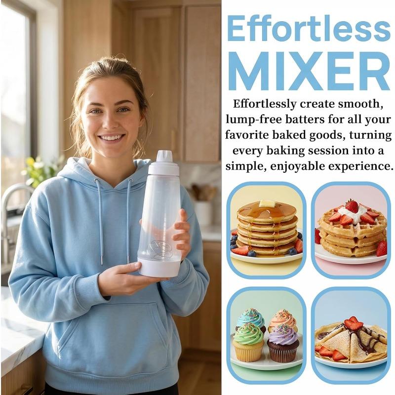 Silicone Squeeze Pancake Mix Dispenser Kitchen Pancake Batter Dispenser Bottle for Waffle Cupcakes Muffins Crepes Qatayef