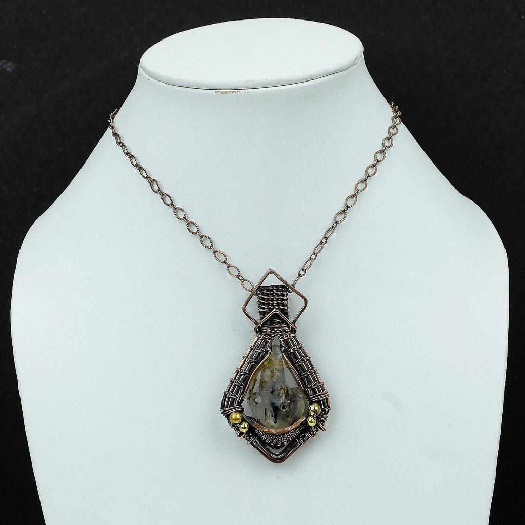 Federachat Anhänger Kupferdraht gewickelter Anhänger Handgefertigt Antikschmuck Nagelneuer Anhänger Kupferdrahtwicklung Edelsteinschmuck Geschenk für Mutter