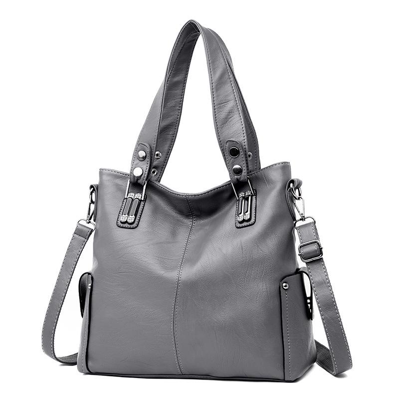 New Fashion Women's Shoulder Bag Soft Leather Large Capacity Portable Messenger Bag