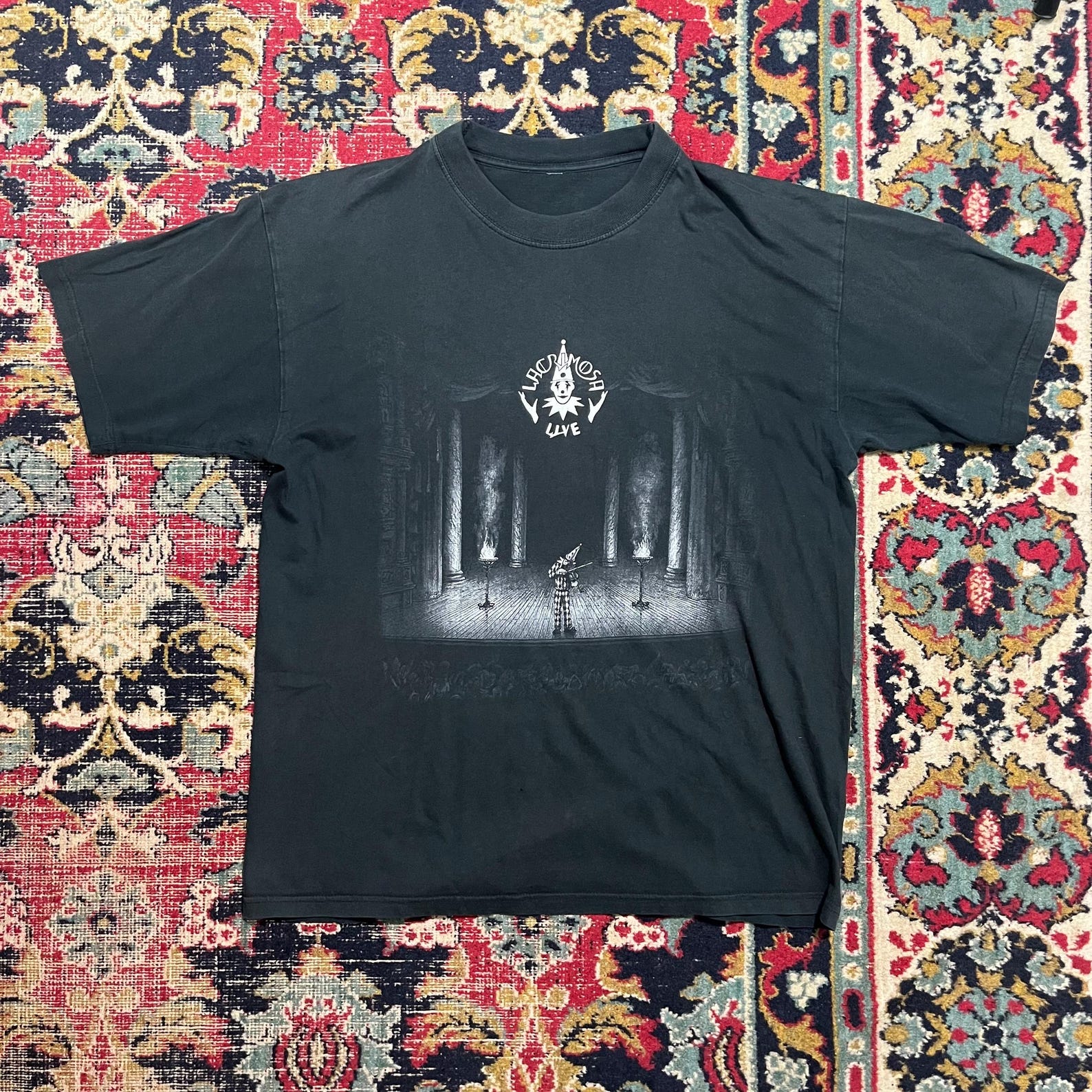 Vintage 90s Lacrimosa Live Tour T-Shirt Gothic Darkwave Size S 4XL