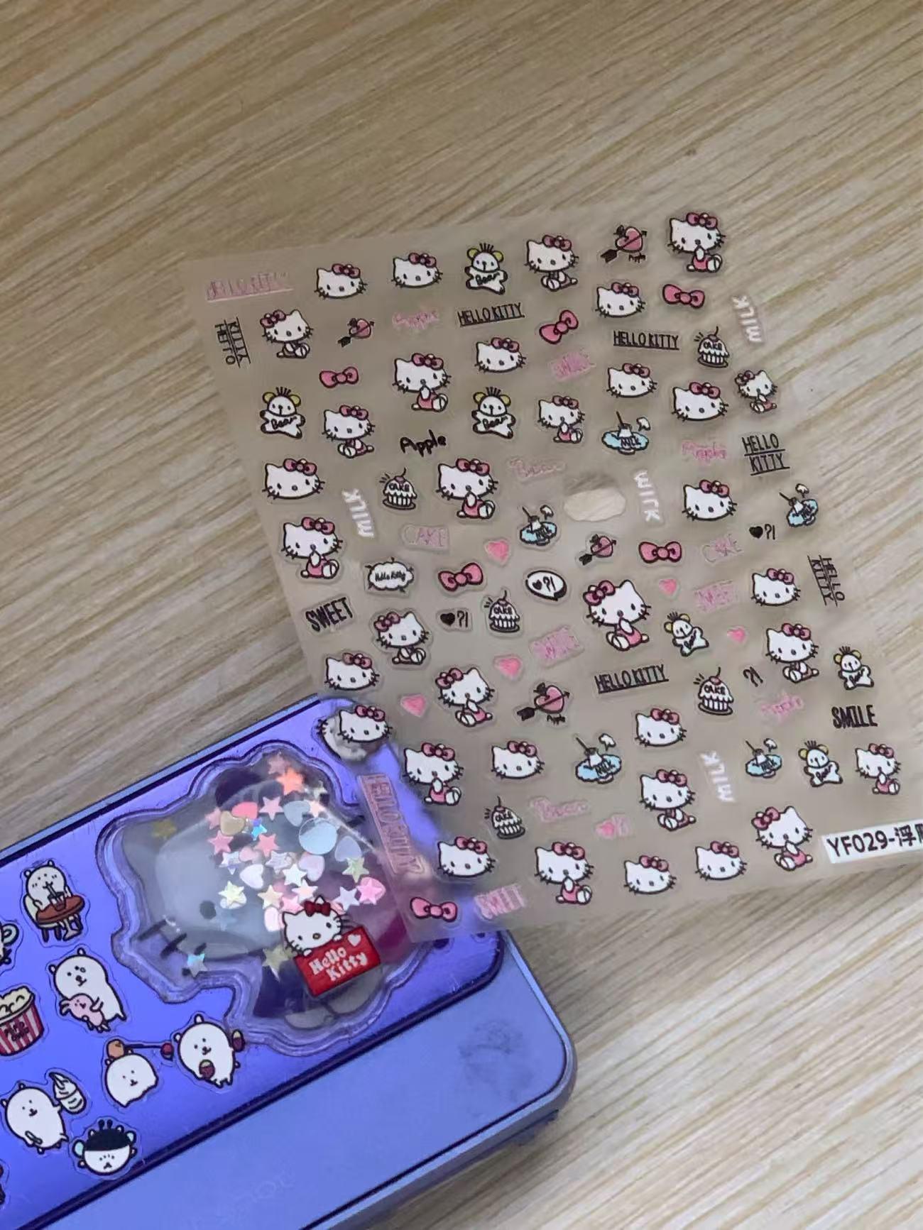

3D рельефные наклейки для ногтей Hello Kitty - Без клея, Смешанная упаковка YF029