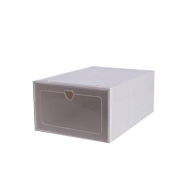 1 x faltbare transparente Schuh-Aufbewahrungsbox aus Kunststoff, stapelbarer Schuh-Organizer