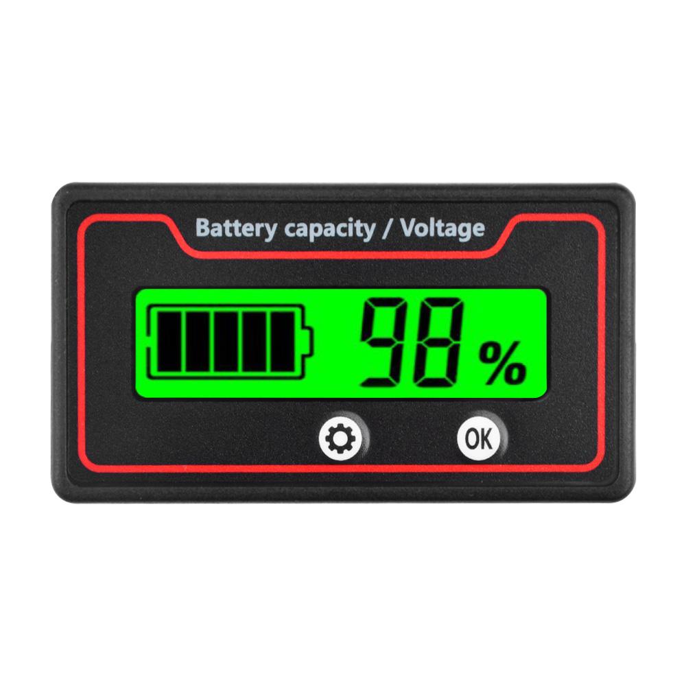 

Battery Capacity Indicator DC 9V-100V Battery Meter 12V 24V 48V Battery Power Percentage Voltage Indicator Gauge Display