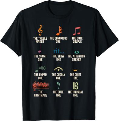 Musikalische Noten Symbol Definition Humor Musiker Grafik T-Shirt Weiche Atmungsaktive Baumwolle Lässiges Rundhals T-Shirt