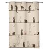 Cortinas de corda de gato de desenho animado para quarto, sala de estar, cortinas de cozinha, quarto infantil, cortina de janela, decoração moderna para casa