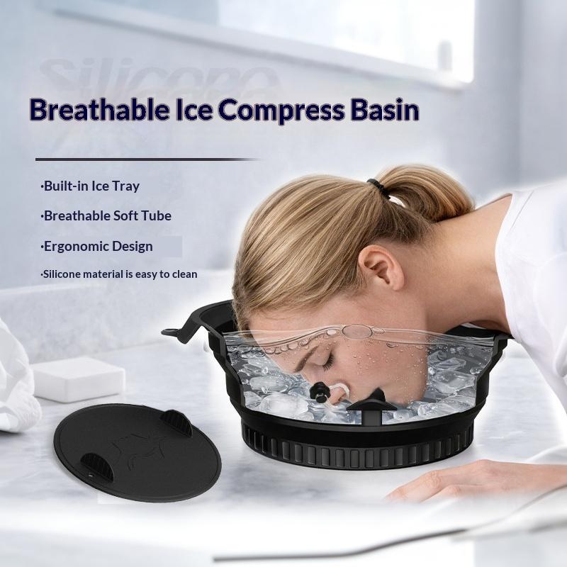1Pcs Built-In Ice Tray Portable Silicone Breathing Ice Folding Basin Skin Tightening Facial Plunge Bowl Anti-Inflammation