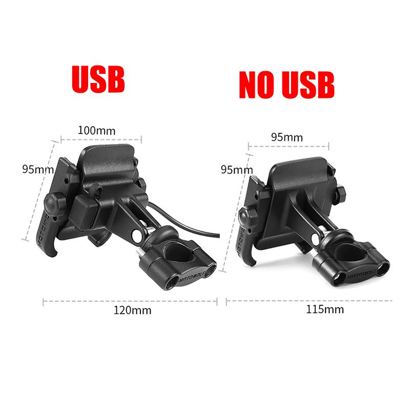 MOTOWOLF Motor Bike Bicycle Motorcycle Phone Mount Holder 360 Degrees Rotation Phone Holder Universal ALL Phone with USB
