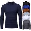 Men's Solid Color Long Sleeve T-Shirt Casual Basic High Neck Design Bottom Shirt Plus Size