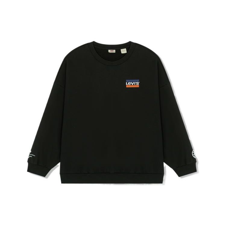 

Levis Ss22 Однотонная толстовка с круглым вырезом и длинными рукавами с принтом логотипа-буквы Женская толстовка Черный A0888-0024 S