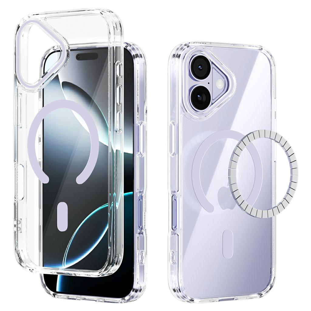 For iPhone 17 Case Compatible with MagSafe Anti Scratch Clear TPU PC Phone Back Cover