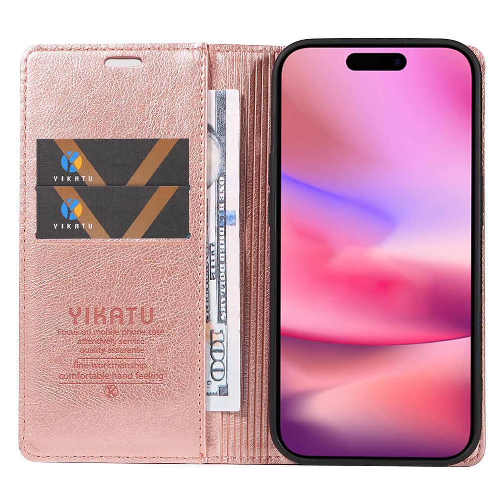 YIKATU YK-006 For iPhone 16 Wallet Case Scratch-Proof Leather Phone Cover