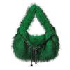 Portable Faux Fur Shoulder Bags Y2k Fluffy Tote Bag Portable Fluffy Hobo Bags  Dating