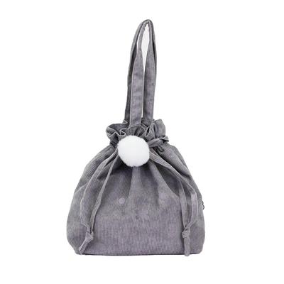 Sifre 2-Way Drawstring Tote Bag 6038 B155 Corduroy Face Gray