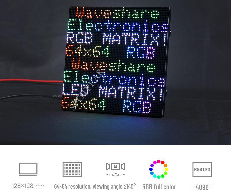 Flexible RGB LED Dot Matrix Display: Full-Color, Adjustable Brightness, Bendable, Supports Cascading