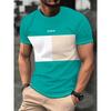 Summer Round Neck 3D Line Logo Print Top Fashionable Casual Short Sleeved Men's T-shirts