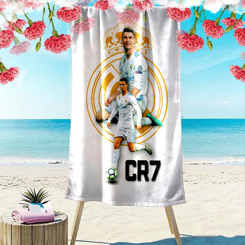 Serviette de plage Héritage de CR7 Serviette de plage pour photos de vacances Plage bord de mer Serviette de bain séchage rapide Serviette pour piscine extérieure Serviettes de voyage et de vacances Confort