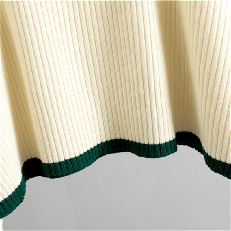 Knitted Set Women's Autumn Short Sweater Wide Leg Pants Two Piece Set