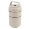 Stainless Steel Insulated Food Jar Double Layer 620ml Capacity Leak Proof Lid Insulated Food Container Wide Mouth Beige