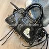 Trendy Rhinestone Tassel Crossbody Motorcycle Bag for Women