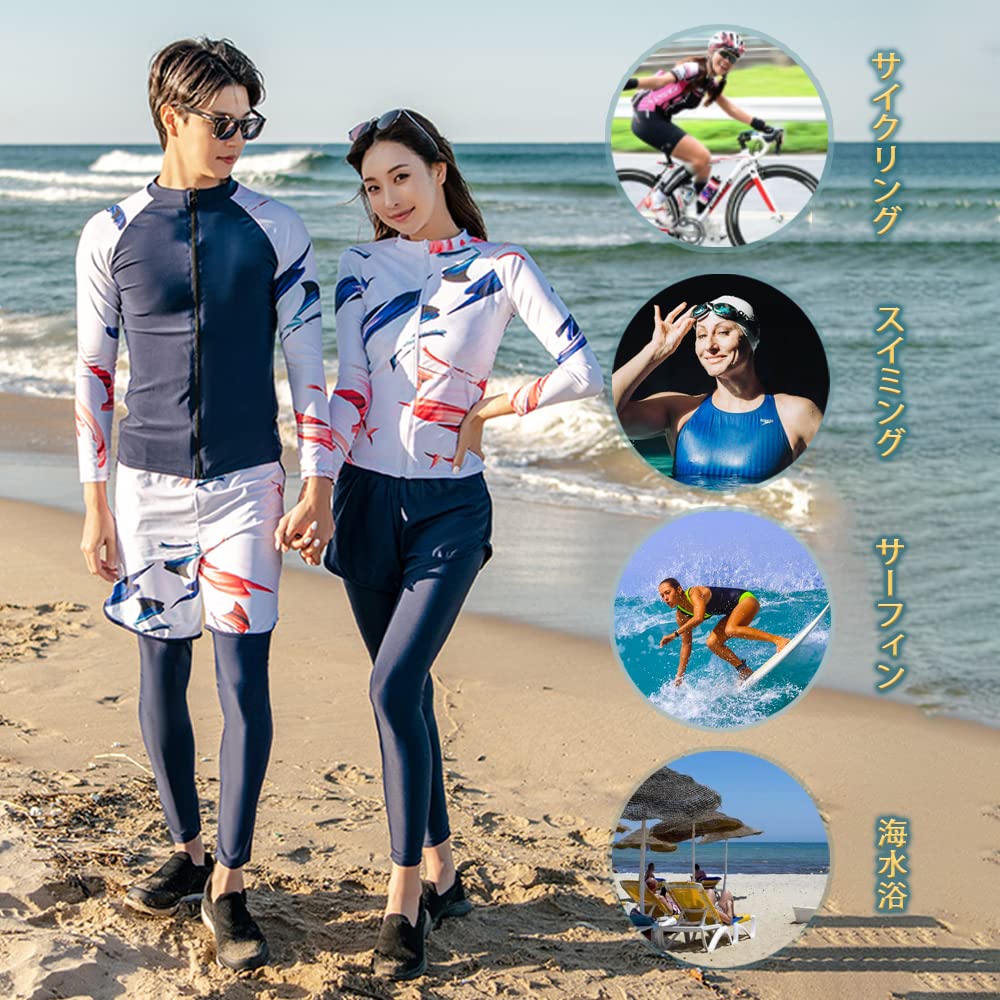 YFMAYI Women's Long Sleeve Rash Guard Swimsuit Surf Pants for Amphibious Use