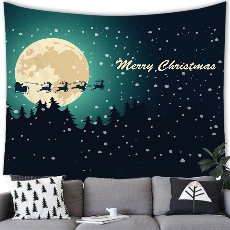 Santa Elch Schneemann Drucken Home Decor Tapisserie Wandbehang Weihnachten Wohnzimmer Zimmer Wand Dekor Hintergrund Stoff tapiz navideño