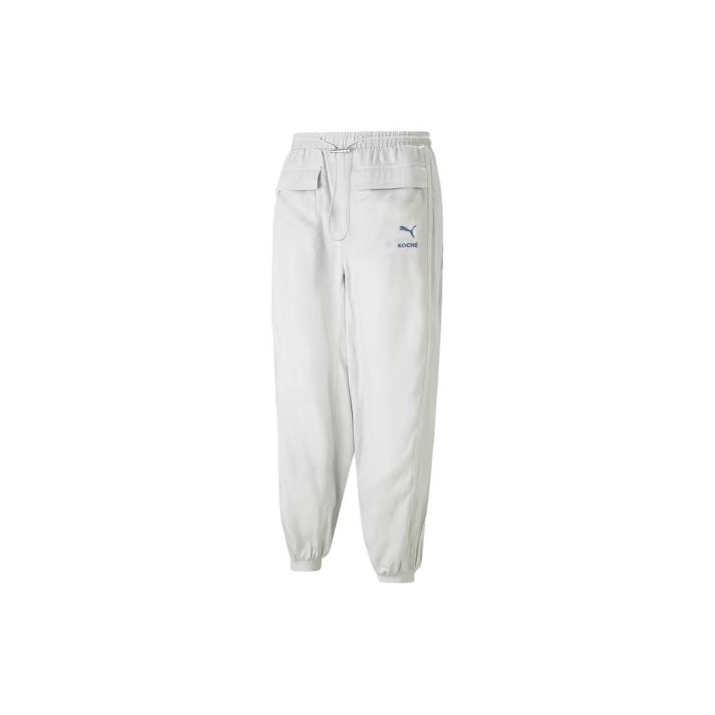 Puma Loose Letter Print Pocket Jogger Pants Women Bottoms White 538808-76