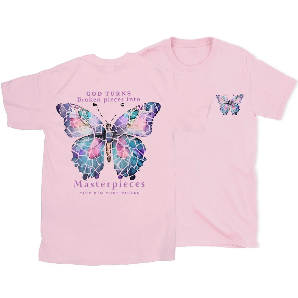2026 New Summer Design God Turns Broken Pieces Into Highquality Christian Casual Breathable Unisex Crew Neck Tshirt