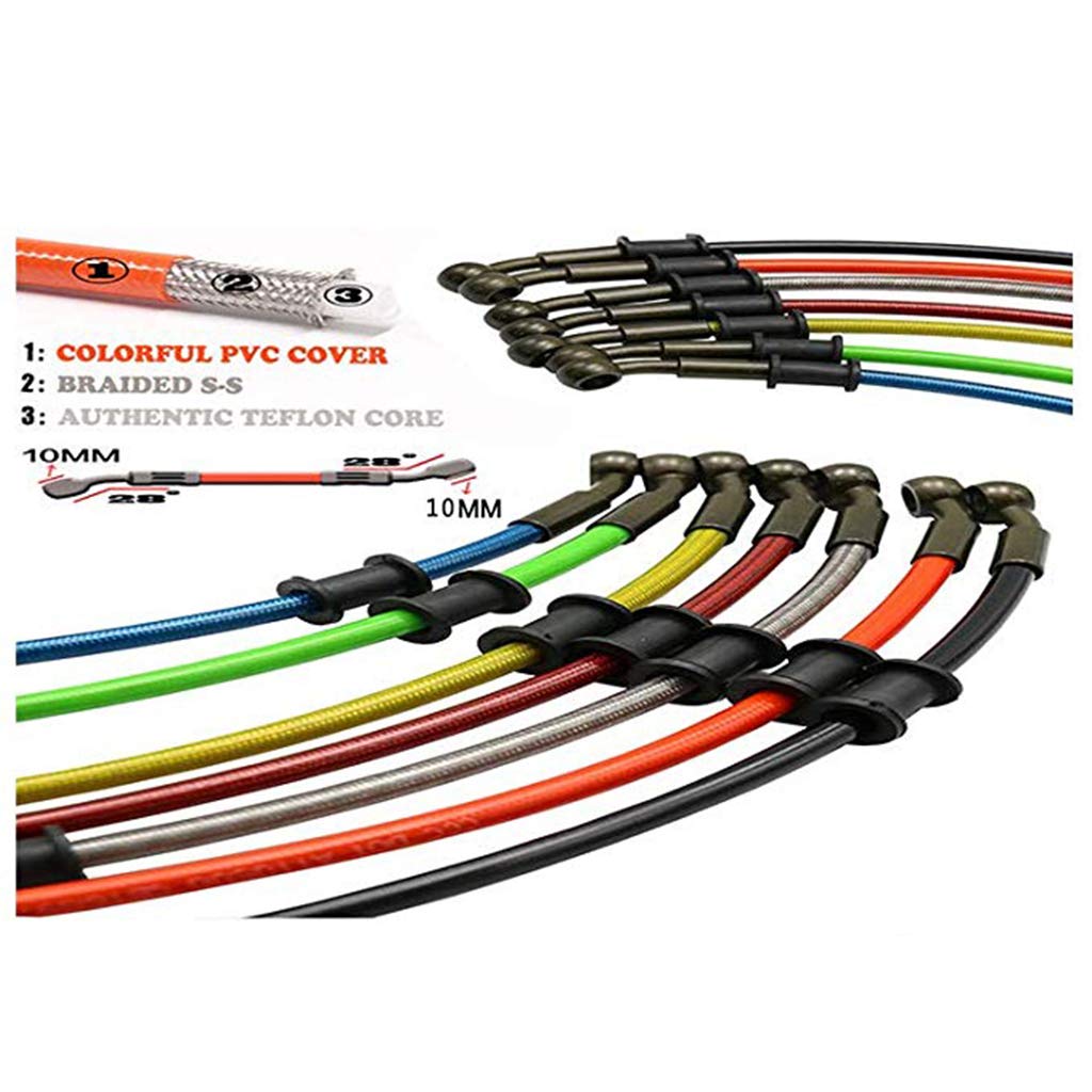 

Motorcycle Dirt Bike Braided Steel Hydraulic Reinforce Brake line Clutch Oil Hose Tube 60cm-220cm for Kawasaki Suzuki harley 80cm Blue