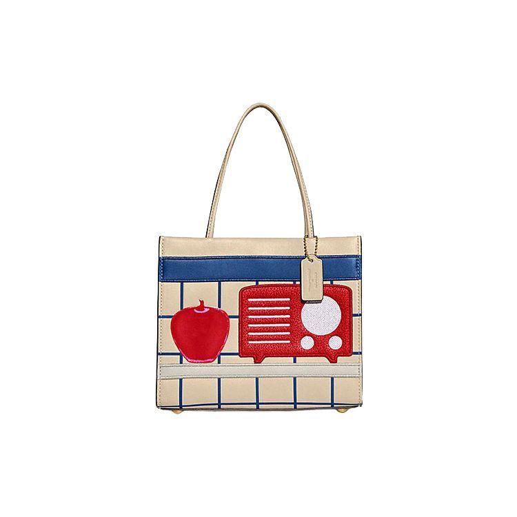

Coach X Tom Wesselmann Collaboration Cashin 22 Cartoon Patch Leather Tote Bag Women tote Ivory CA127-B4IY Basic Set (Bag+Dust Bag)