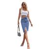 Women's High-Waist Autumn Denim Bodycon Slit Skirt