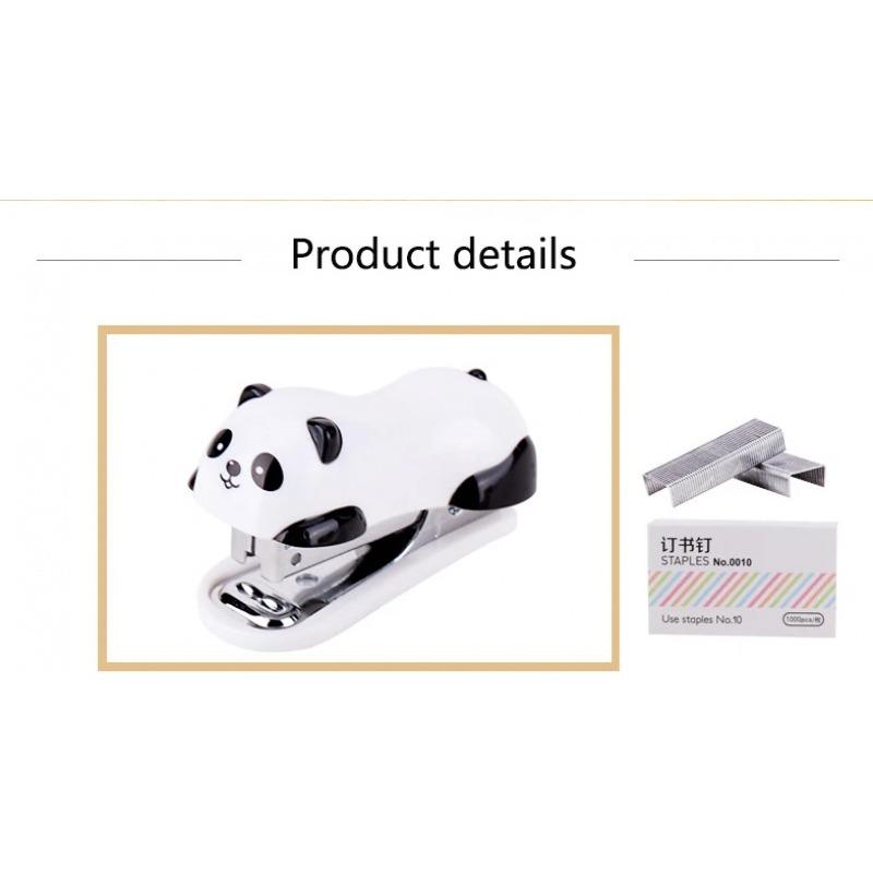 Niedlicher Panda Cartoon Hefter Mini Tragbar Klein Bindemaschine Büro Schreibtischzubehör Student Entzückende Schreibwaren Heftwerkzeug
