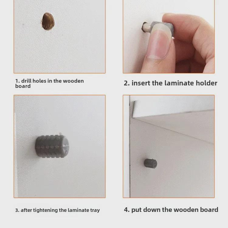 Transparent Movable Wardrobe Panel Bracket for Glass or Wooden Partition