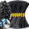 50/100/500/1000Pcs Plastic Nylon Cable Ties Self-locking Zip Ties Adjustable Cord Straps Wire Fastening Loop for Home Office Cable Management