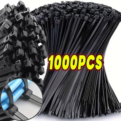 50/100/500/1000Pcs Plastic Nylon Cable Ties Self-locking Zip Ties Adjustable Cord Straps Wire Fastening Loop for Home Office Cable Management