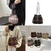 Elegant Fashionable Plaid Handheld Bucket Bag For Women Ideal For Everyday Use