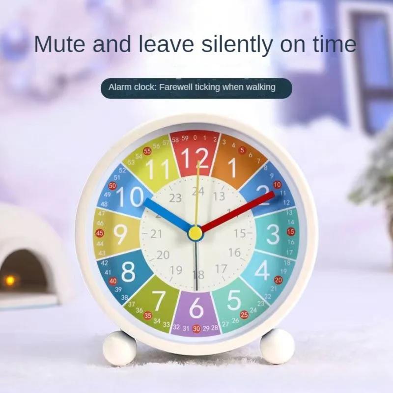 Childrens Alarm Clock  Students Puzzle Bedroom Childrens Room Desktop Early Childhood Alarm Clock Mute Atomic Clock Rgb Clock