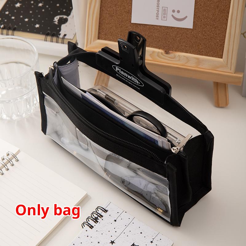 Large Capacity Transparent PVC Pencil Case Simple and High Aesthetic Pencil Case Six Layer Multifunctional Storage Bag