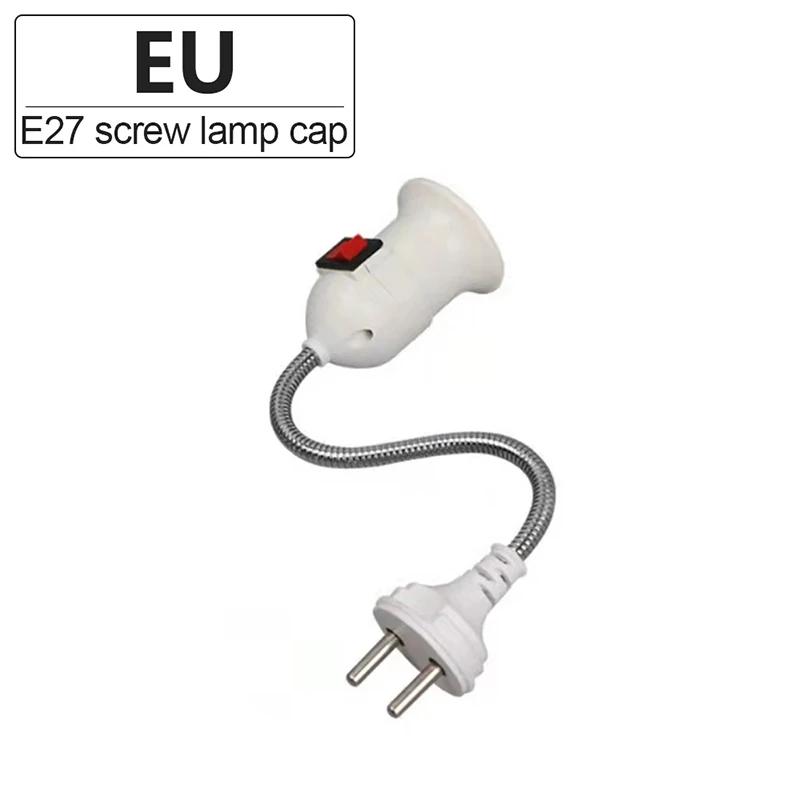 E27 Lamp Socket LED Head Bulb Holder Light Adjustable Flexible Bend With Switch EU US UK Plug Energy Saving LED Table Lamp Base