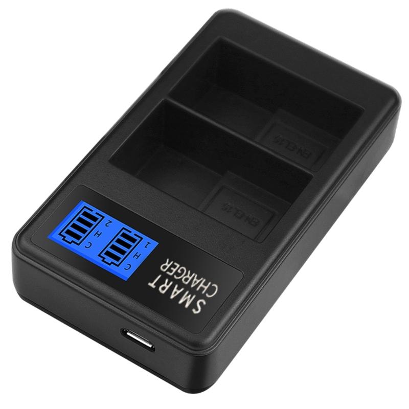 EN-EL15 LCD Double USB Charger for D500 D600 D610 D600E D7000 D7100 D7200 D800E Camera Charging Dock Accessories