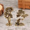 2Pcs/set Miniature Mini Pine Tree Sculpture Exquisite Tree Statue Welcome Pine Figurine  Office